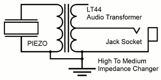 Piezo with LT44 audio transformer